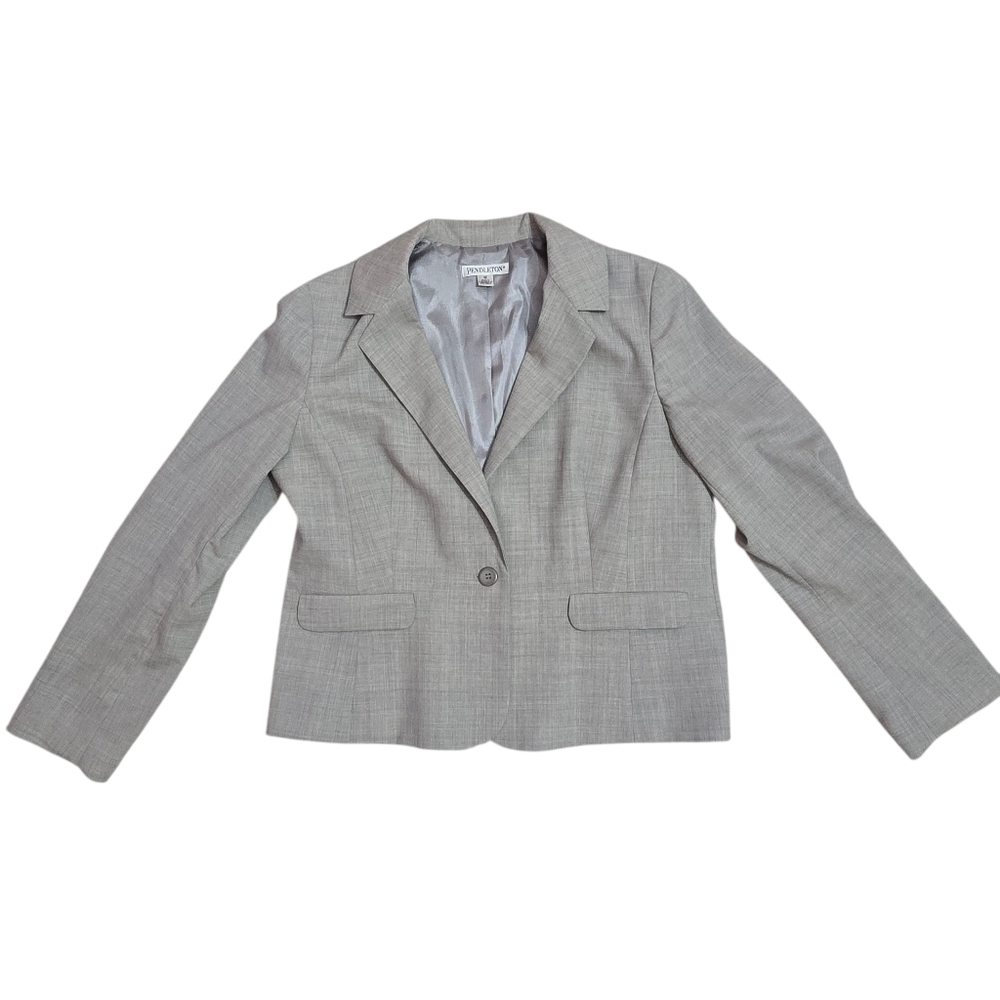 Pendleton Heather Gray One Button Wool Classic Ca… - image 1